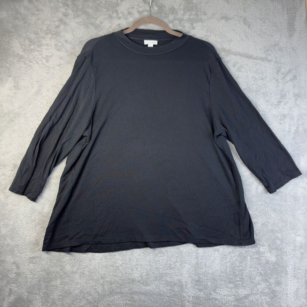 J. Jill Shirt Womens Extra Large Black Long Sleeve Stretch Casual Comfy Everyday